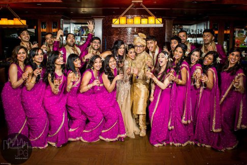 Indian wedding party inside Tavola