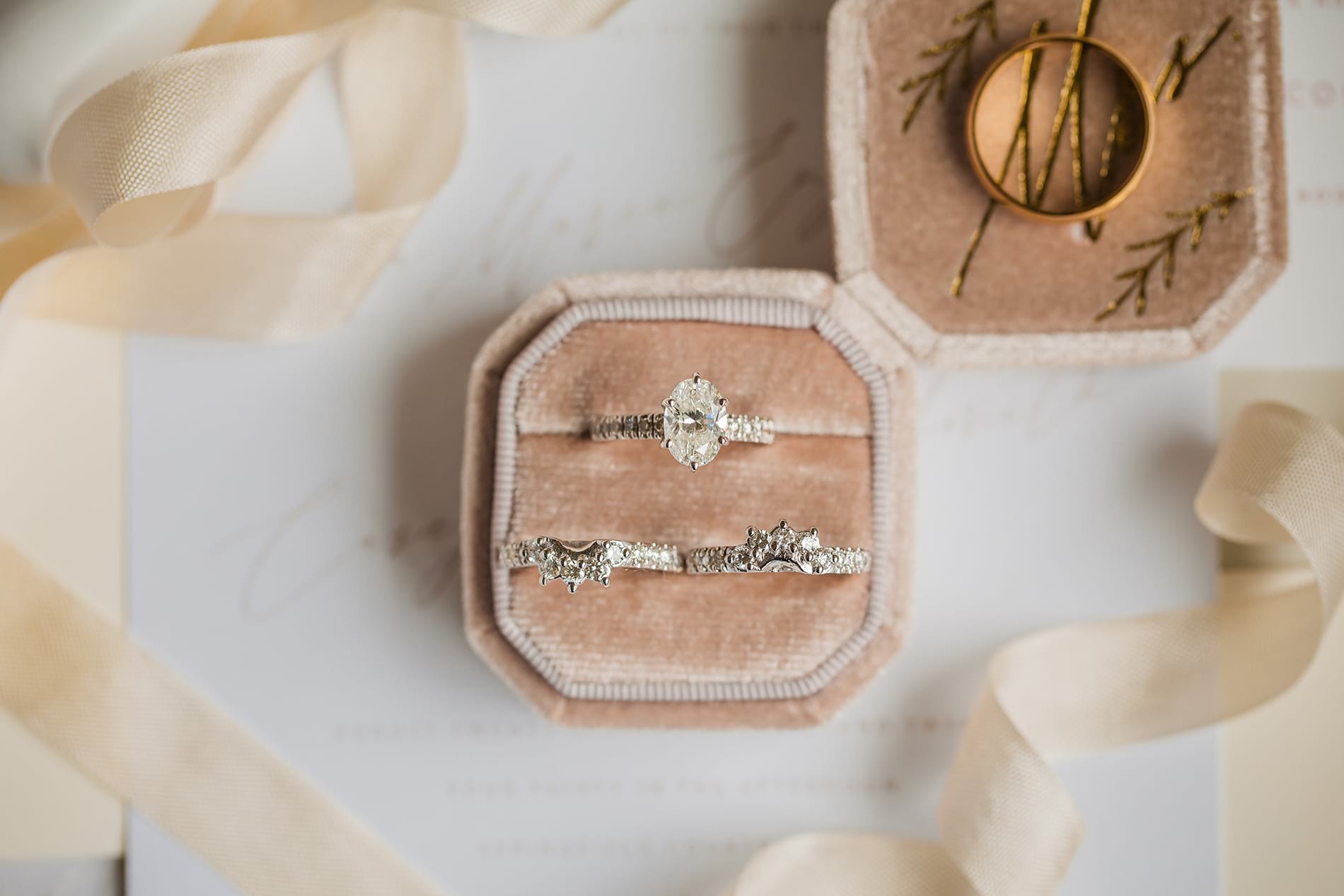 Wedding Bands and engagement ring. Photo by Anastasia Romanova Photography