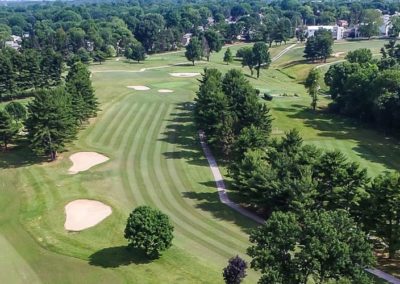 Bird's eye view of part of the Springfield golf course.