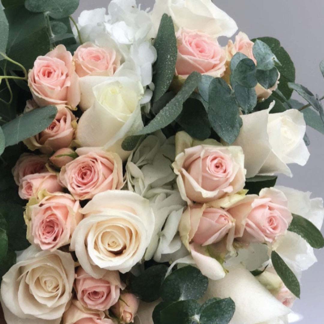 Pink and White Rose Bouquet