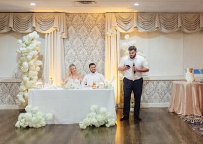 wedding reception with couple table