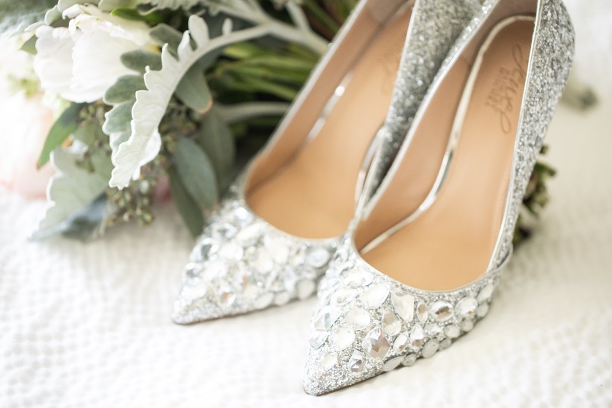Sparkly White Wedding Shoes